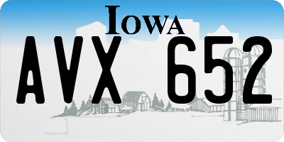 IA license plate AVX652