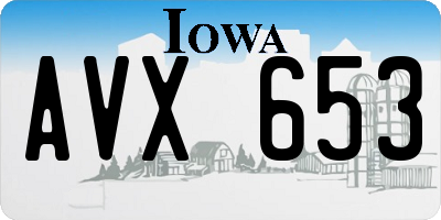 IA license plate AVX653