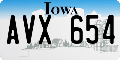 IA license plate AVX654