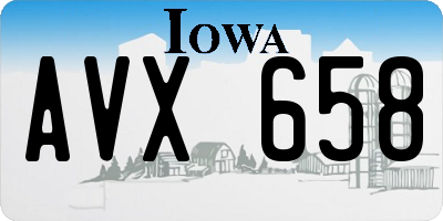 IA license plate AVX658