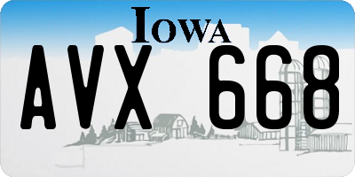 IA license plate AVX668