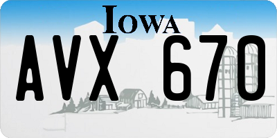 IA license plate AVX670