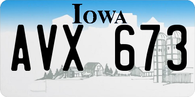 IA license plate AVX673