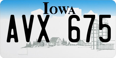 IA license plate AVX675