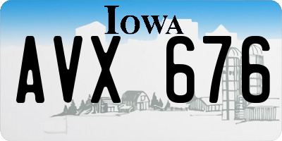 IA license plate AVX676