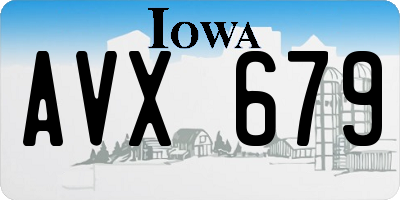 IA license plate AVX679