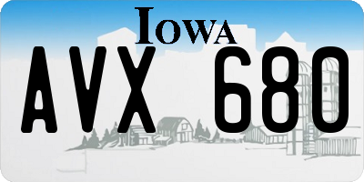 IA license plate AVX680