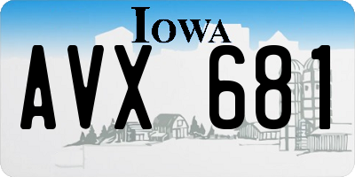 IA license plate AVX681