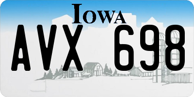 IA license plate AVX698