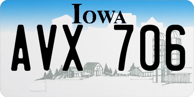 IA license plate AVX706