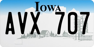 IA license plate AVX707
