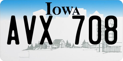 IA license plate AVX708