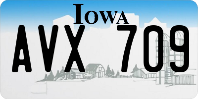 IA license plate AVX709