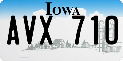 IA license plate AVX710