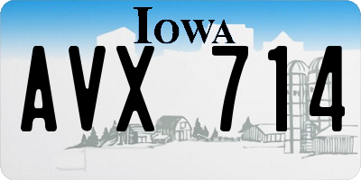 IA license plate AVX714