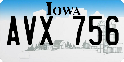 IA license plate AVX756