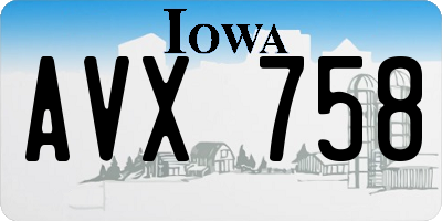 IA license plate AVX758