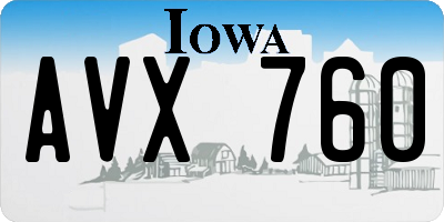 IA license plate AVX760