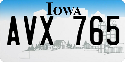 IA license plate AVX765