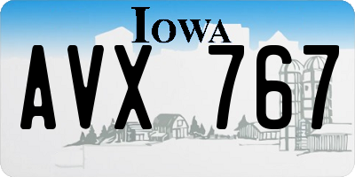 IA license plate AVX767