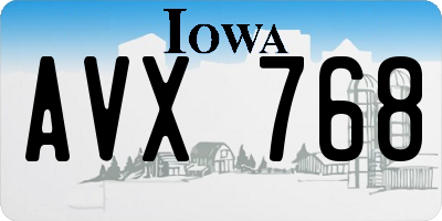 IA license plate AVX768