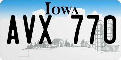 IA license plate AVX770