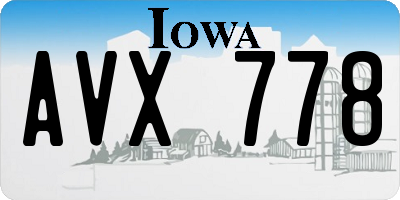 IA license plate AVX778