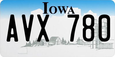 IA license plate AVX780