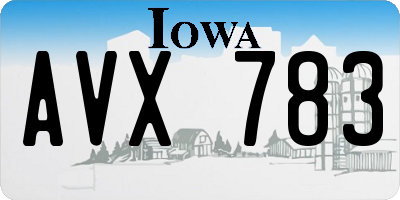 IA license plate AVX783