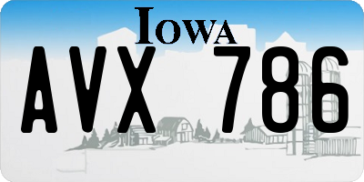 IA license plate AVX786