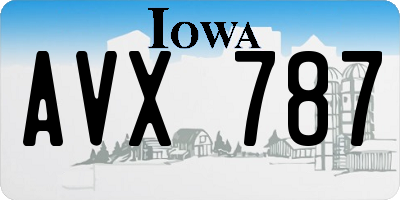 IA license plate AVX787