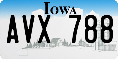 IA license plate AVX788