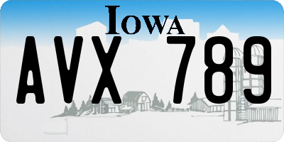IA license plate AVX789