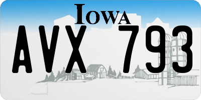 IA license plate AVX793
