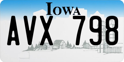 IA license plate AVX798