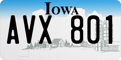 IA license plate AVX801
