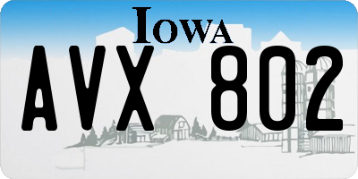 IA license plate AVX802