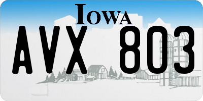 IA license plate AVX803