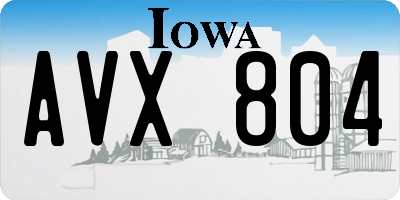 IA license plate AVX804