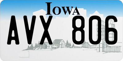 IA license plate AVX806