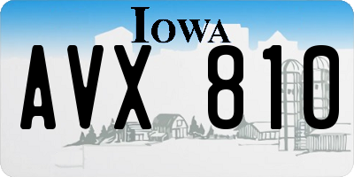 IA license plate AVX810