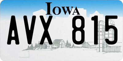 IA license plate AVX815