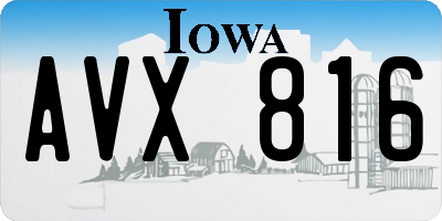 IA license plate AVX816