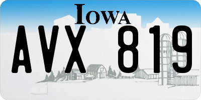 IA license plate AVX819