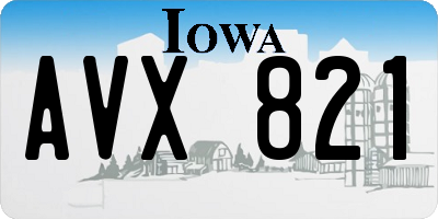 IA license plate AVX821