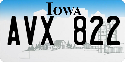 IA license plate AVX822