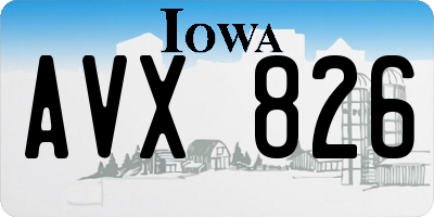 IA license plate AVX826