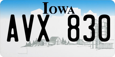 IA license plate AVX830