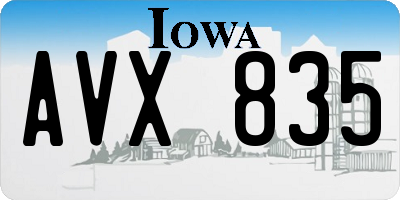 IA license plate AVX835
