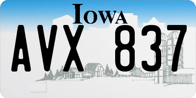 IA license plate AVX837